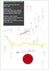 Map of road closure for Christmas Event 