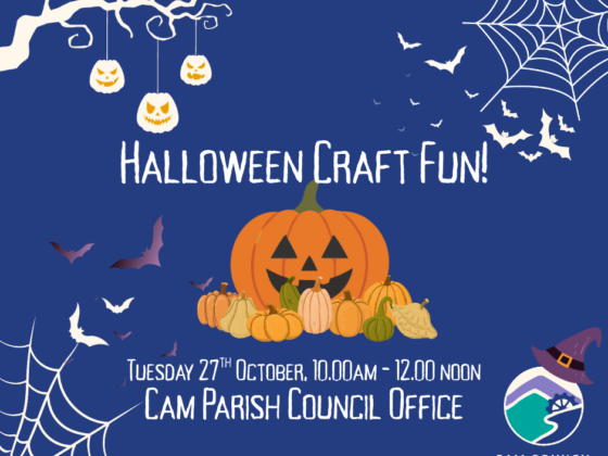 Poster image for the Halloween craft session - purple background and big pumpkin